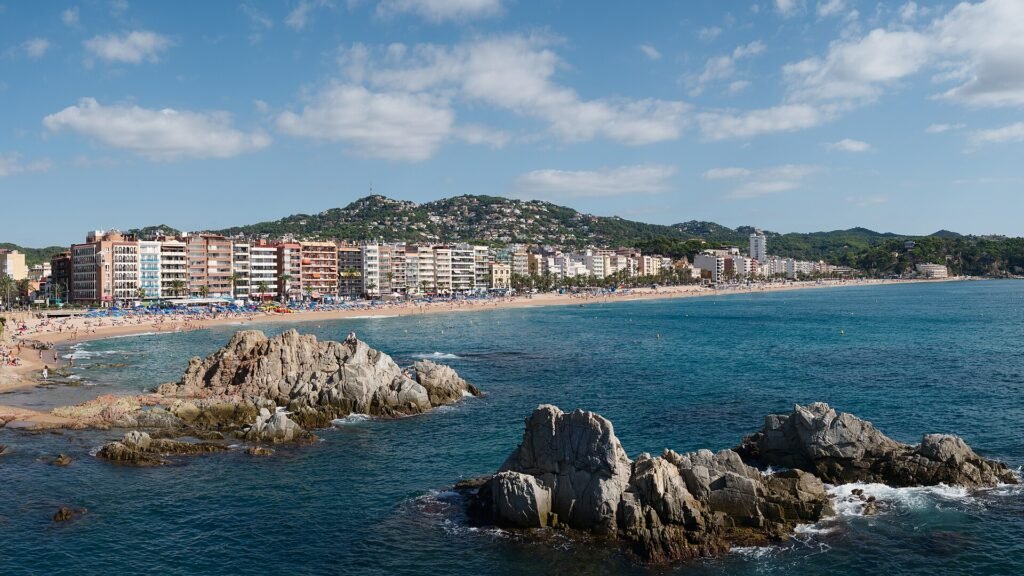 Main beach of Lloret de Mar on the Costa Brava, Spain