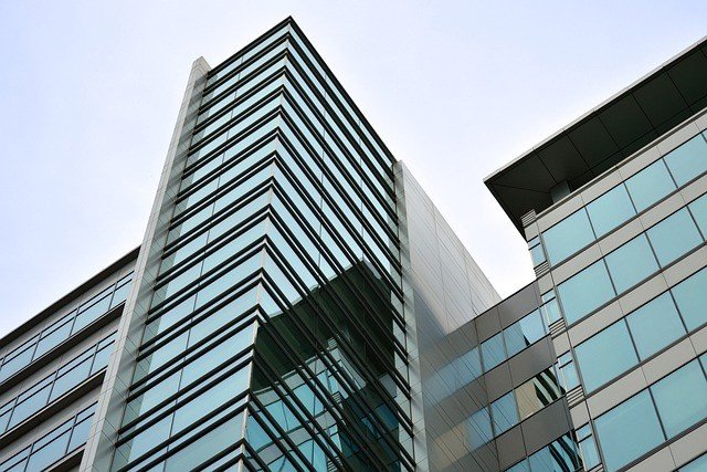 Modern glass office building